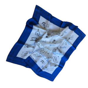 Silk Scarves - White & Blue