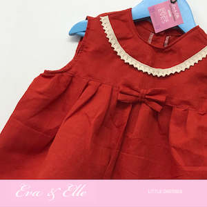 Clothing: Little Dress in Paprika Linen   2 - 3 yrs