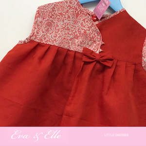 Little Dress in Linen & floral 2 - 3 yrs