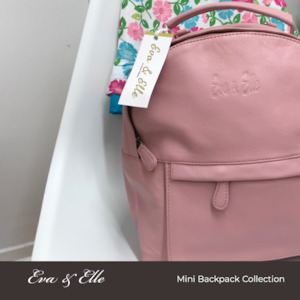 Clothing: Baby Pink - Leather Mini Backpack