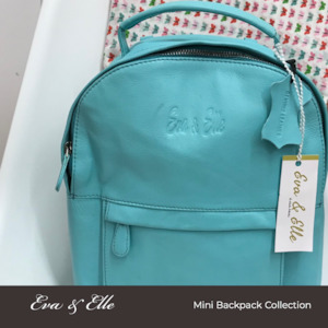 Clothing: Sky Blue - Leather Mini Backpack