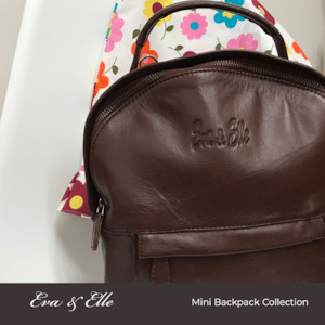 Clothing: Burgundy - Leather Mini Backpack