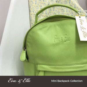 Neon Green - Leather Mini Backpack