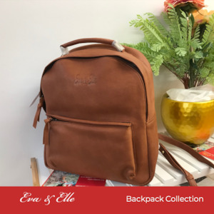 Clothing: Tan - Fashionable Leather Backpack