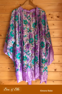 Clothing: Kimono Robe - Purple Floral