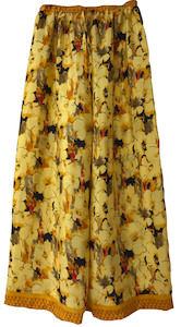 Clothing: Floral Elastic Pants in sunny yellow