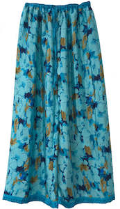 Floral Elastic Pants in sky blue