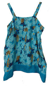 Strap Top in Sky Blue design print