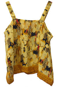 Strap Top in Yellow design print