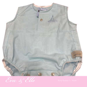 Clothing: Baby Rompers in Aqua - NZ Made