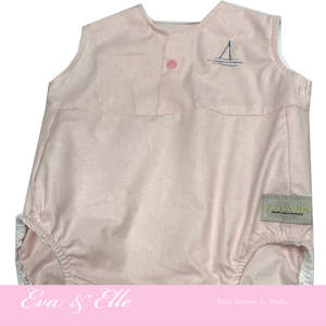 Clothing: Baby Rompers in Light Pink - NZ Made