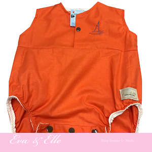 Clothing: Baby Rompers in Orange - NZ Made