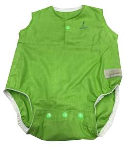 Clothing: Baby Rompers in Apple Green - NZ Made