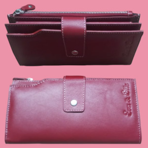 Clothing: Women's Leather Wallet - Burgundy