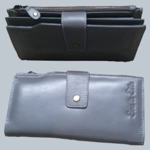 Clothing: Women's Leather Wallet - Grey