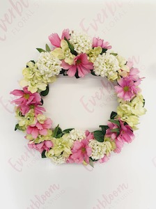 Faux floral wreath