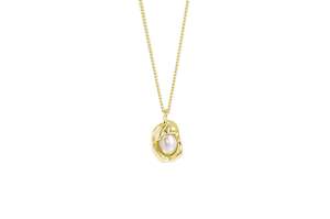 Internet only: 18K Gold Plated 925 Sterling Silver Pearl Necklace