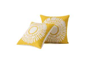 Abstract Sunflower Embroidered Cushion Cover