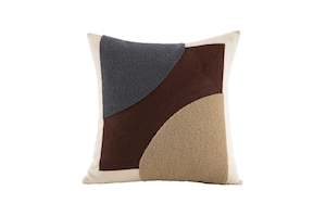 Abstract Embroidered Colour Block Cushion Cover