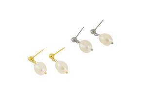 925 Sterling Silver Minimalist Freshwater Baroque Pearl Earrings