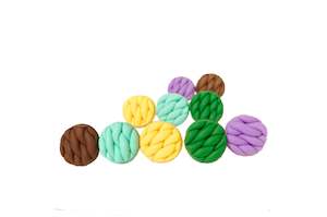 Handmade Polymer Clay Textured Round Button Stud Earrings