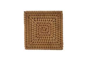 Handmade Natural Rattan Woven Rectangular Coaster