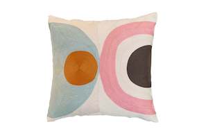 Modern Art Geometric Semicircles Embroidered Cushion Cover