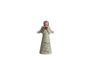 Hand Painted "Mum" Angel With Heart Figurine