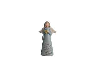 Hand Painted "Sister" Angel With Heart Figurine