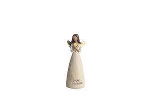 Hand Painted "Love You More" Angel With Heart Figurine