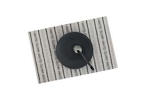 Boho PVC Woven Textured Print Placemat - Black & White