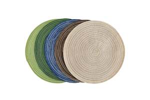 Woven Textured Cotton Yarn Round Placemat