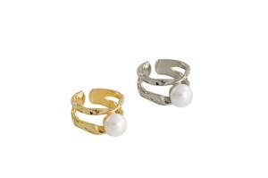 925 Sterling Silver Adjustable Pearl Ring