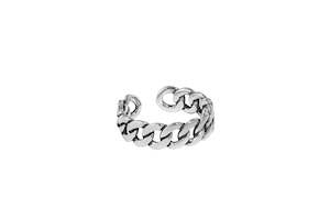 925 Sterling Silver Adjustable Vintage Chain Ring