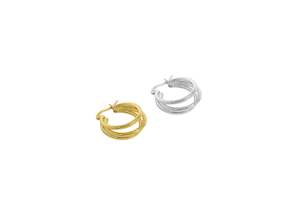 925 Sterling Silver Multilayer Hoop Earrings