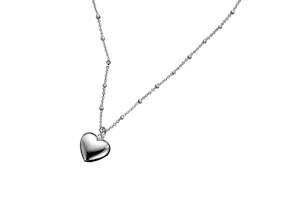 White Gold Plated 925 Sterling Silver Heart Necklace