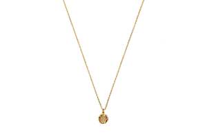 18K Gold Plated Sparkle Disc Necklace