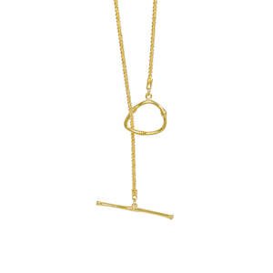 18K Gold Plated 925 Sterling Silver OT Clasp Minimalist Necklace