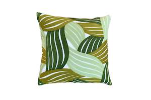 Geometric Leaves Embroidered Cushion Cover