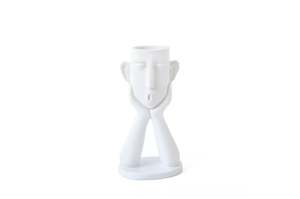 Three's Company Face White Planter