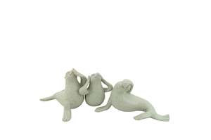 Hear/See/Speak No Evil Wise Seals Figurine/Ornament - Set of 3