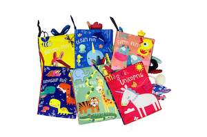 Washable Early Sensory Education Animal Tails Baby Crinkle Cloth Book - Colourful