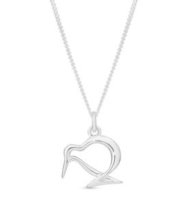 STG MEMENTO OPEN KIWI PENDANT WITH STG DIAMOND CUT CUR CHAIN 45CM