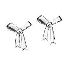 KAREN WALKER STG SILVER BOW STUDS