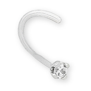 9K WHITE GOLD DIAMOND NOSE STUD