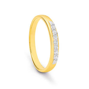 9K Yellow GOld Anniversary Diamond Ring / Band TDW 0.14ct GH SI2-I1