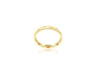 9k Yellow Gold Matt 3mm Diamond Ring / Wedder