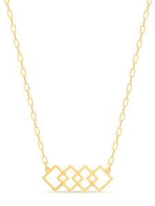 STG 42CM (+5CMEXT) GOLD PLATED WHITE ENAMEL  GEOMETRIC NECKLACE