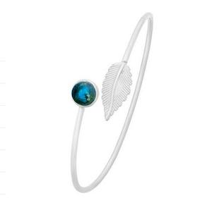 STG SILVER BANGLE WITH LABRADORITE