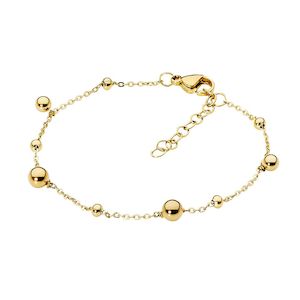 ELLAIN STAINLESS STEEL BRACELET 17 + 2CM W/ BALL FEATURE & GOLD IP PLATING